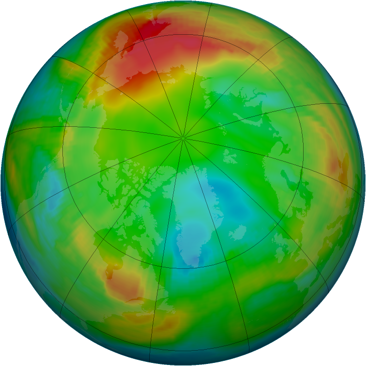 Arctic ozone map for 22 January 2000